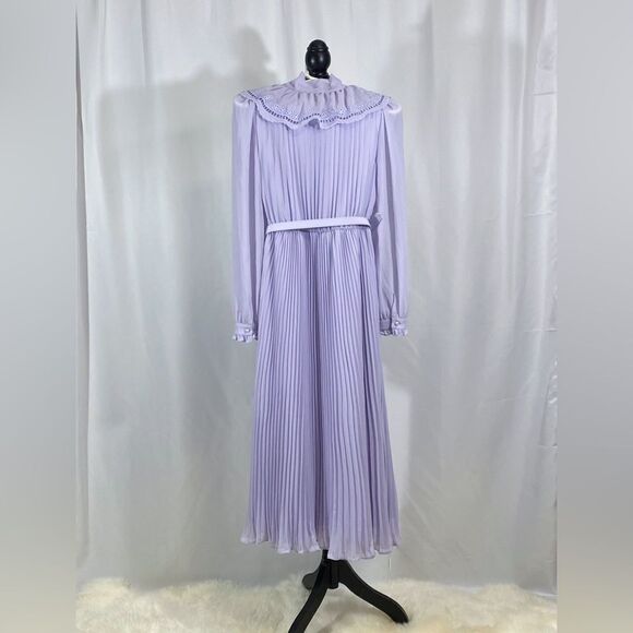 Self-Portrait Chiffon Midi-Dress size 2 - Picture 8 of 13